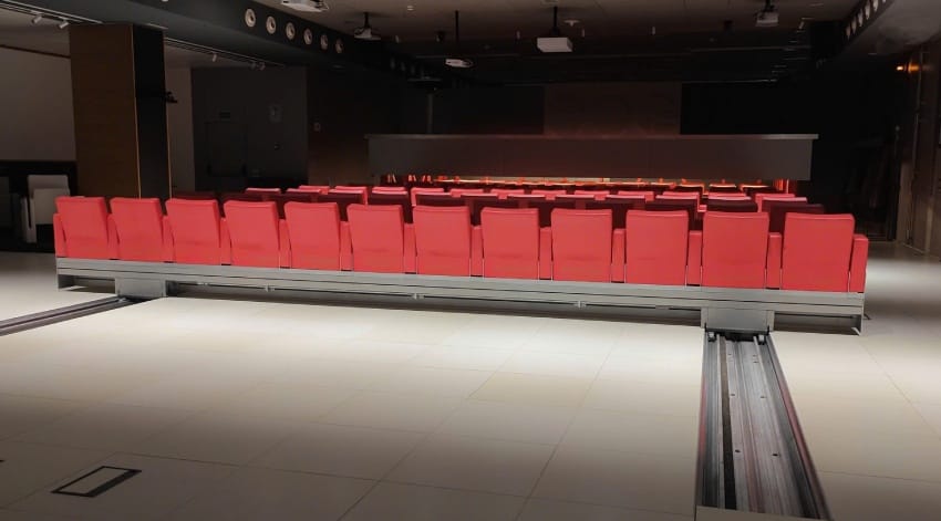 Hệ thống ghế xếp chạy âm dưới sàn nhà